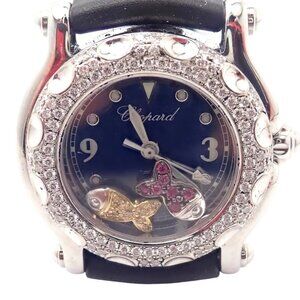 Authentic! Chopard Happy Sport Happy Beach Stainless Steel Diamond 26mm Watch